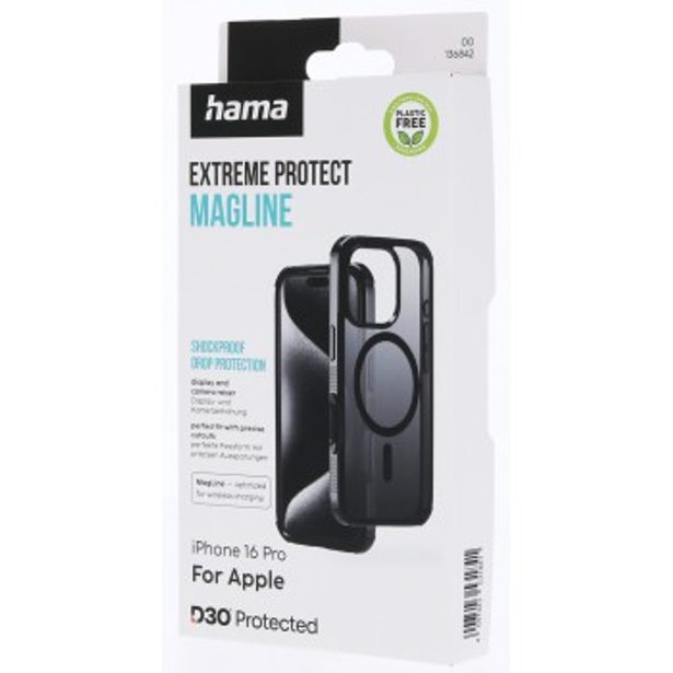 Hama Extreme Protect, kryt pro Apple iPhone 16 Pro, magnetický, D3O®, černý
