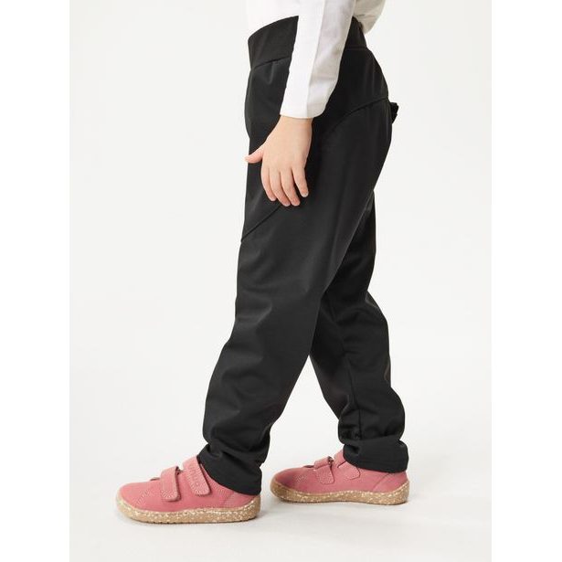 Unuo Dětské softshellové kalhoty bez zateplení pružné Fantasy, Černá