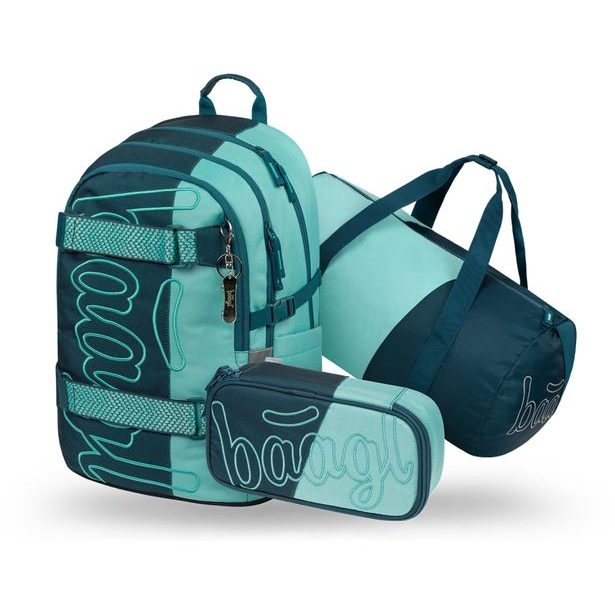 BAAGL SET 3 Skate Petrol: batoh, penál, sportovní taška GRS