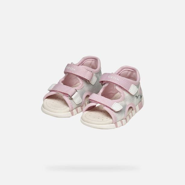 Stříbrné dívčí barefoot sandály Geox Sandal Iupidoo Gir