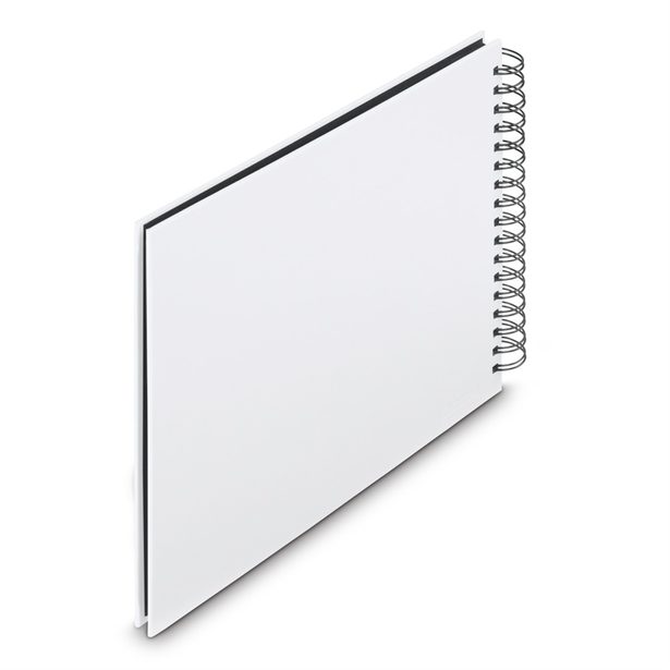 Hama album klasické spirálové FINE ART 28x24 cm, 50 stran, bílá, černé listy