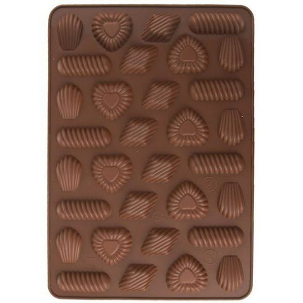 forma na 32ks PRACNY mix tvarů, hnědá, 31x21cm, silikon