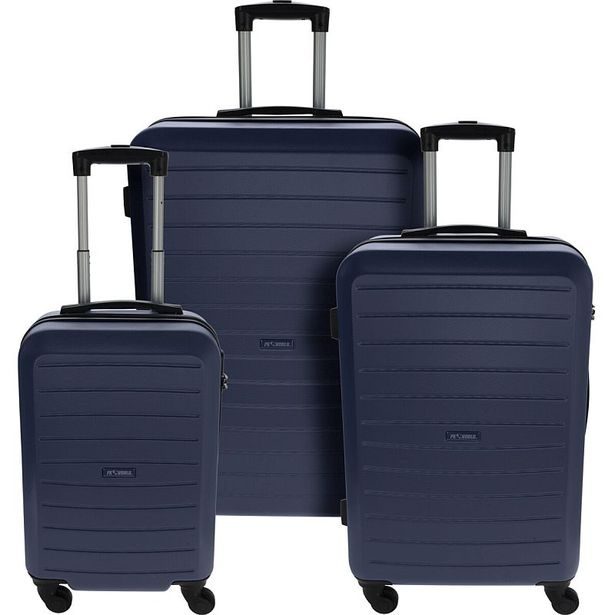 PROWORLD Sada plastových cestovních kufrů 3 ks 50 / 60 / 70 cm tmavě modrá KO-FB5000470