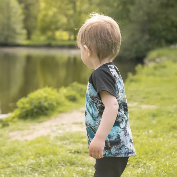 ESITO Tričko s krátkým rukávem Marble - modrá