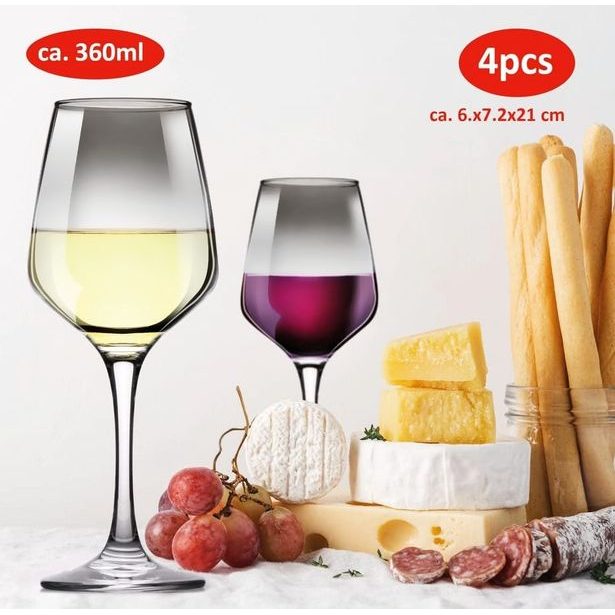 ALPINA Sklenice na víno sada 4 ks 360 ml kouřová ED-224044