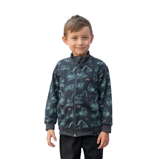 ESITO Mikina na zip Grafit Trucks - šedá