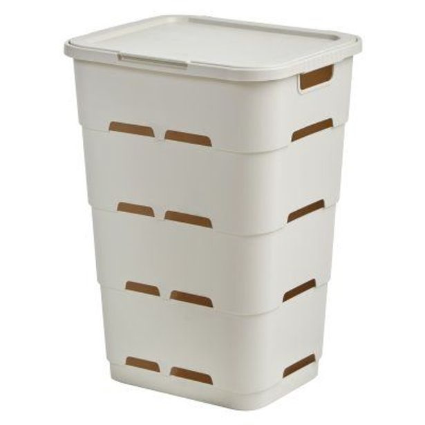 koš 45l na použ.pr. MAYA krémový, 39,5x33x54,5cm, plast