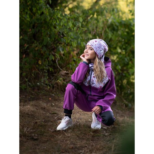 Unuo, Dětské softshellové kalhoty s fleecem Street Strong, Ostružinová