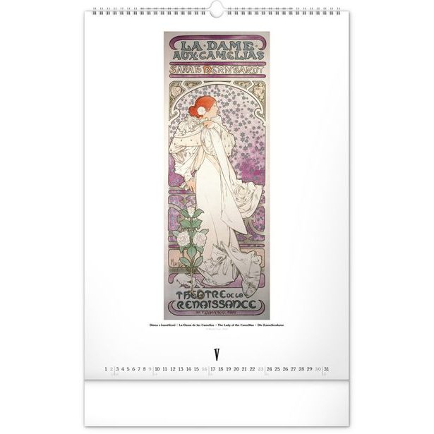 NOTIQUE Nástěnný kalendář Alfons Mucha 2027, 33 x 46 cm