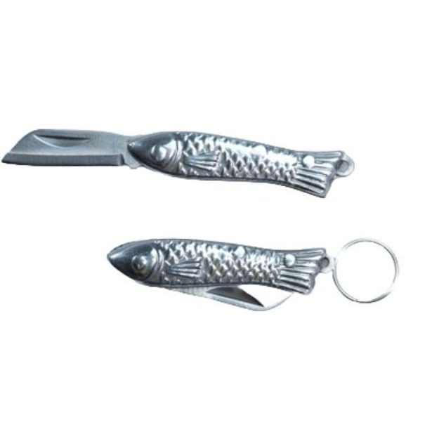 nůž-přívěšek Rybička, 3,3cm, roztažený 5,3cm, kov