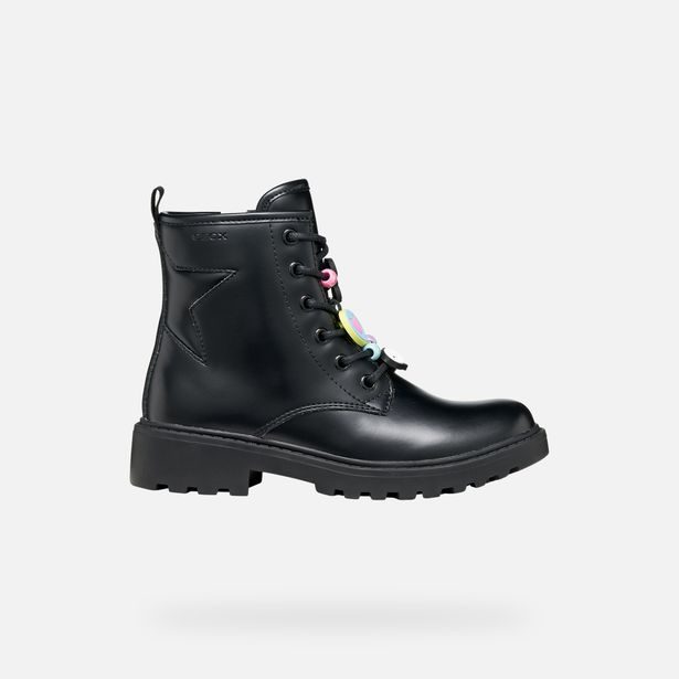 Černá dívčí kotníková obuv Geox Casey
