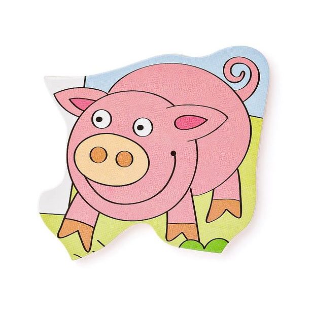 Puzzle na desce "Domácí veselá zvířátka"