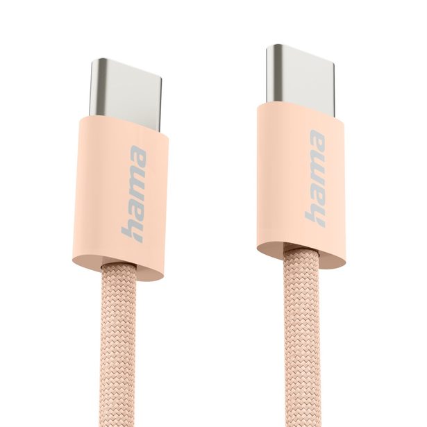 Hama USB-C 2.0 kabel Fabric, 1m, opletený, oranžový