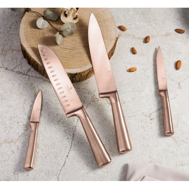 BERLINGERHAUS Sada nožů se stojanem z akátového dřeva 6 ks Taupe Collection BH-3126