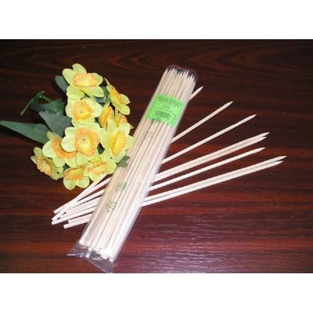 špejle 30cm, 4x4mm, 40ks, hroc., špíz, dřevo