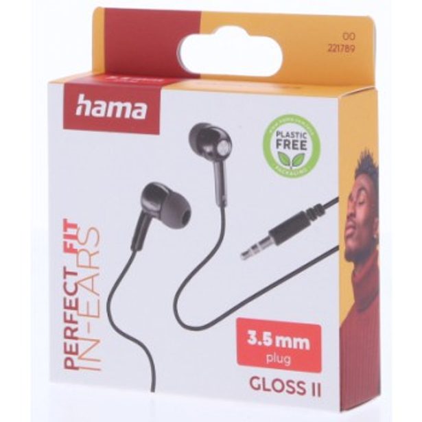 Hama sluchátka Gloss II, špunty, černá