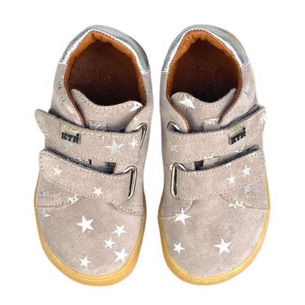 Dětská celoroční barefoot obuv KTR - stříbrné hvězdičky