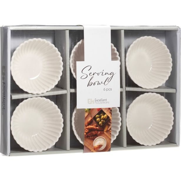 SIAKI Miska na pochutiny porcelán sada 6 ks kruh reliéfní KO-798000250krre