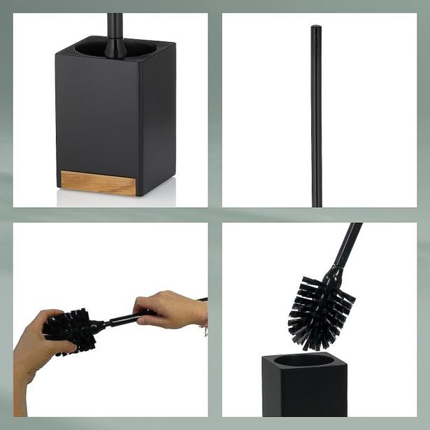 KELA WC sada Cube polyresin černá KL-23690