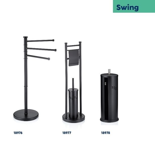 KELA Držák na ručníky Swing lakovaná nerez, černý 85,5 x 28,5 KL-18976