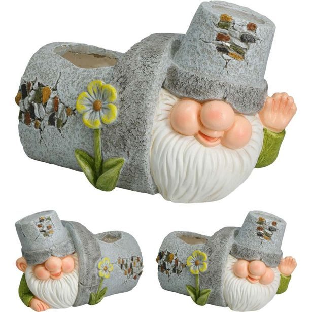 PROGARDEN Zahradní dekorace květináč trpaslík 30 x 20 x 21 cm pravá ruka KO-795250790prav