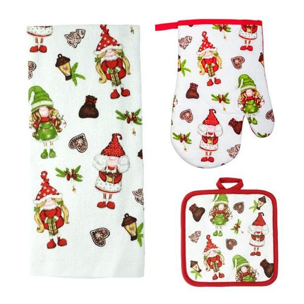 TORO SET KUCHYŇSKÝ-RUKAVICE,CHŇAPKA,UTĚRKA ELFÍCI_hamashop