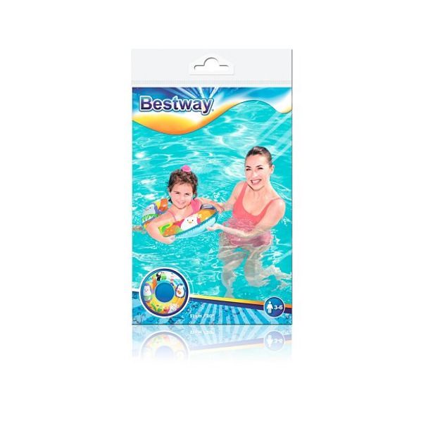 Bestway Nafukovací kruh - tučňáci, delfíni, mořské panny, průměr 51cm