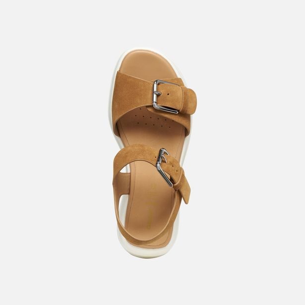 Hnědé dámské sandály Geox Spherica Ecub-3 S
