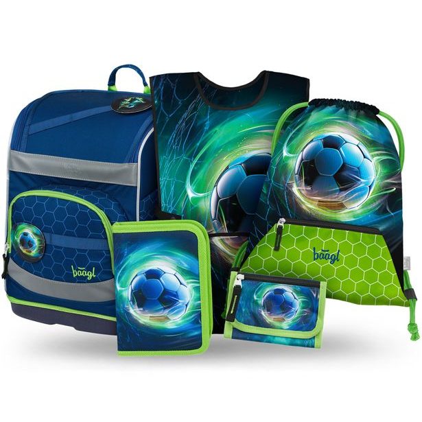 BAAGL SET 5 Zippy Plus Fotbalový Míč: aktovka, penál, sáček, zástěra, peněženka