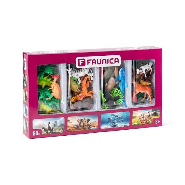 FAUNICA Plateta zvířat figurky – sada 4 světů