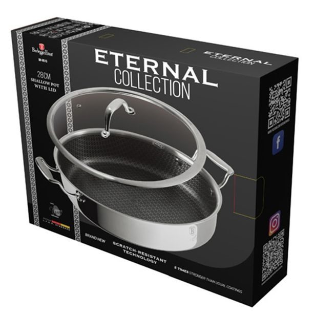 BERLINGERHAUS Kastrol nerezový s nepřilnavým povrchem a poklicí 28 cm Eternal Collection BH-8515