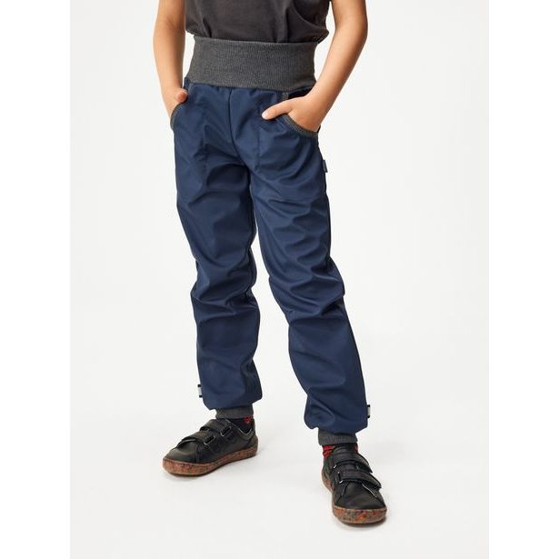 Unuo Dětské softshellové kalhoty bez zateplení Street, Tm. Modročerná