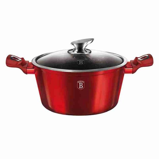 BERLINGERHAUS Kastrol s mramorovým povrchem a poklicí 30 cm Burgundy Metallic Line BH-6192