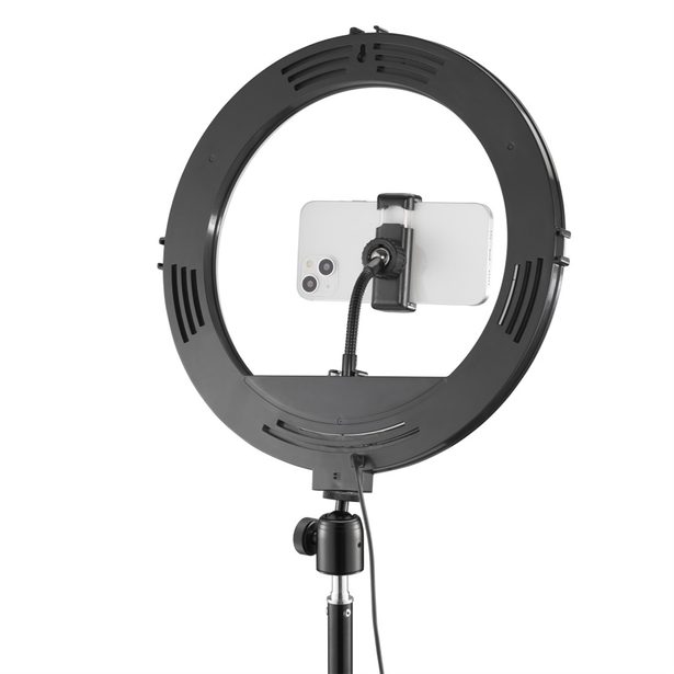 Hama SpotLight Steady 120 III, kruhové LED světlo 12" pro telefon, Bluetooth spoušť, stativ
