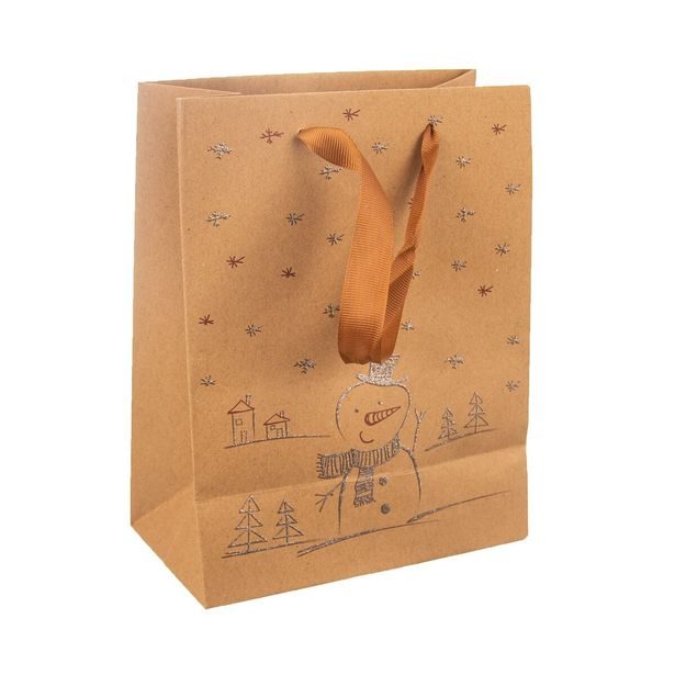 Taška dárková sněhulák 18x10x23 cm