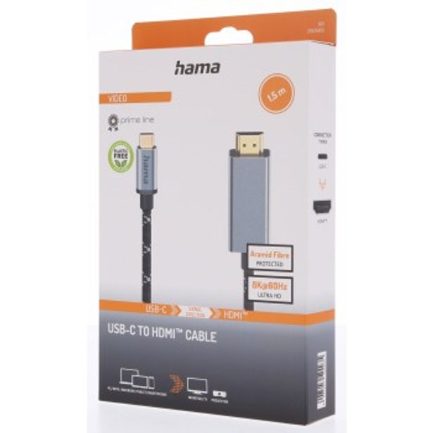 Hama kabel USB-C na HDMI 1,5 m, UHD/8K, Prime Line
