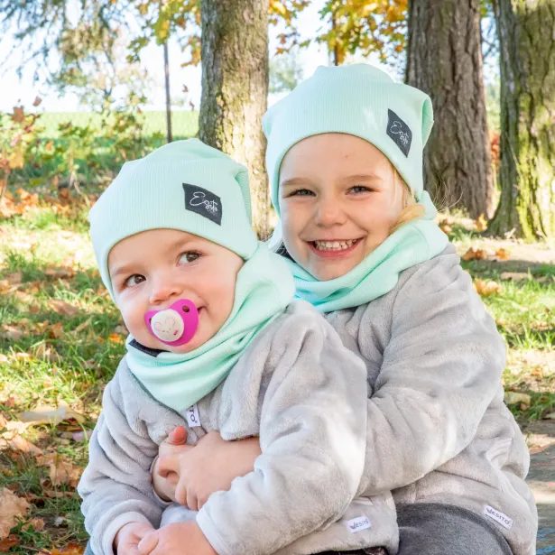 ESITO Žebrovaná čepice spadená Color Mint - mintová