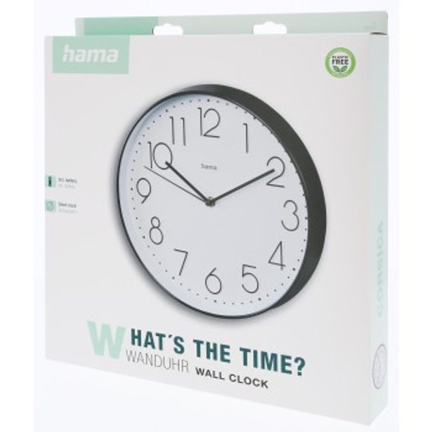 Hama Corsica, nástěnné hodiny, průměr 30 cm, tichý chod, bílé/černé