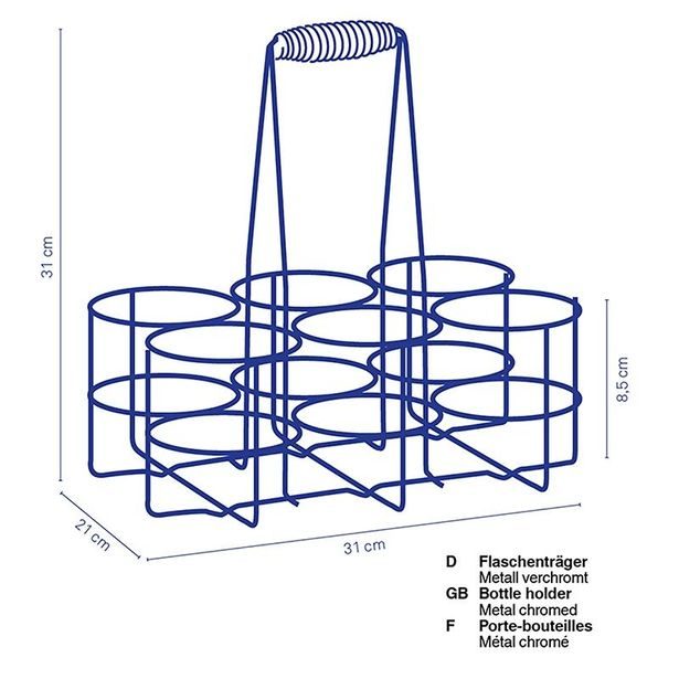 KELA Nosič na láhve LOOP 31x21x31 cm chróm KL-49880