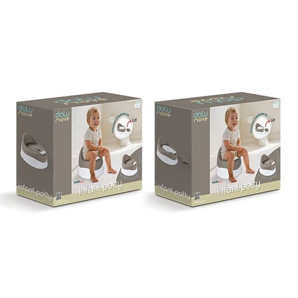 DOLU Dětský nočník s odnímatelným víčkem, šedá, 23x38x29 cm