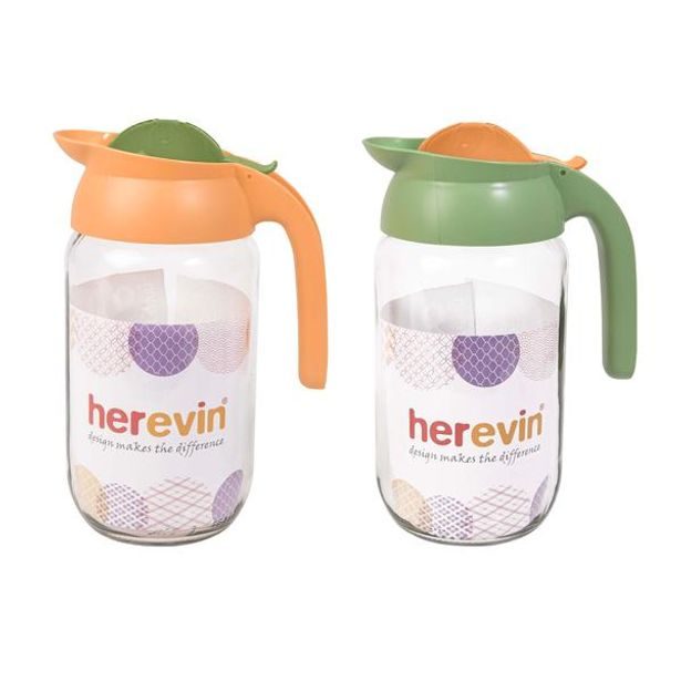 TORO DŽBÁN 1,5 L, SKLO/PLAST,ASS.BAREV VÍČEK