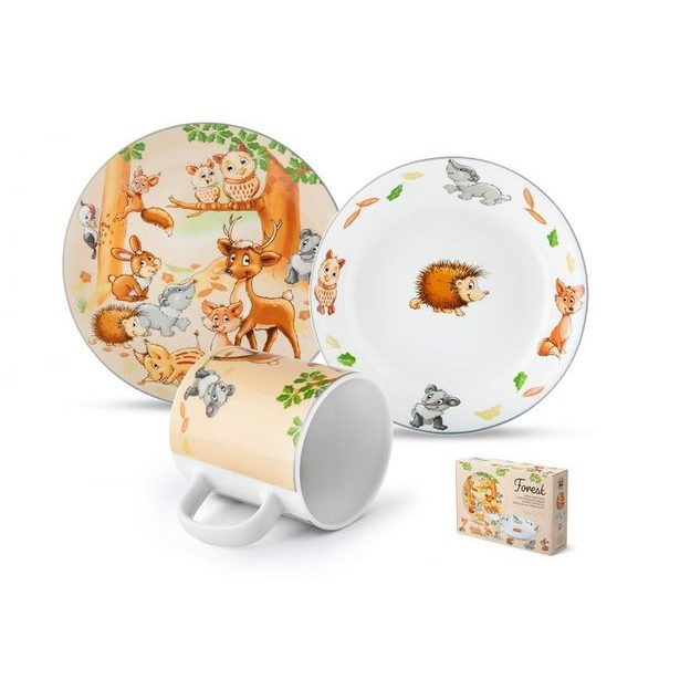 soupr. 3díl. LESNÍ ZVÍŘÁTKA, děts.jídel., DB, porcelán *PO 19.9.