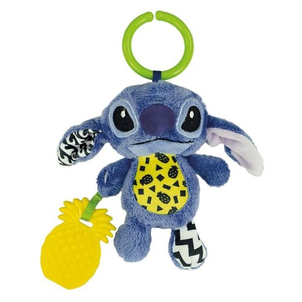 CLEMENTONI Disney baby - Plyšové chrastítko, kousátko STITCH