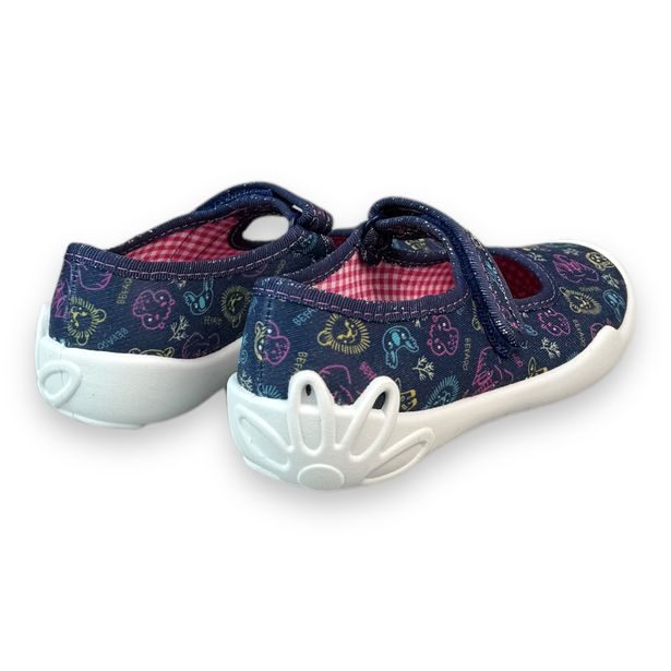 Dívčí balerínky, domácí obuv Befado - modré, ZOO