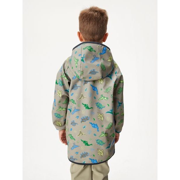 Dětská softshellová bunda s fleecem Basic, Khaki, Dino