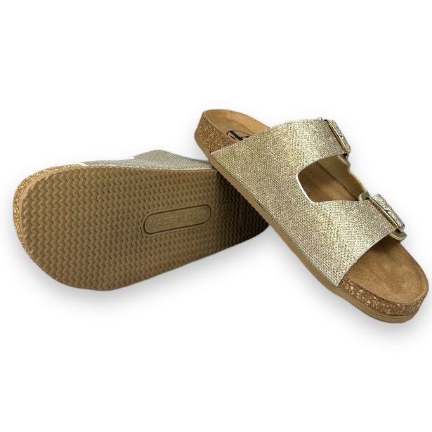 Dámské kožené pantofle Best Feet - zlaté