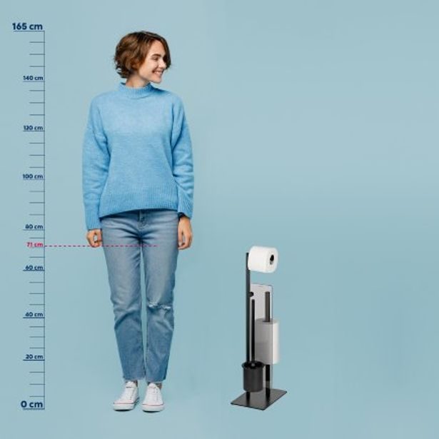 KELA WC sada STYLE s držákem náhradní role černá 26x18x71cm KL-22499