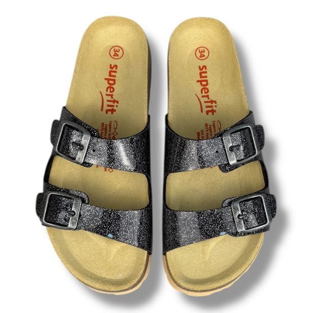 Superfit dívčí pantofle třpytivé 0-800111-0100 – do školy