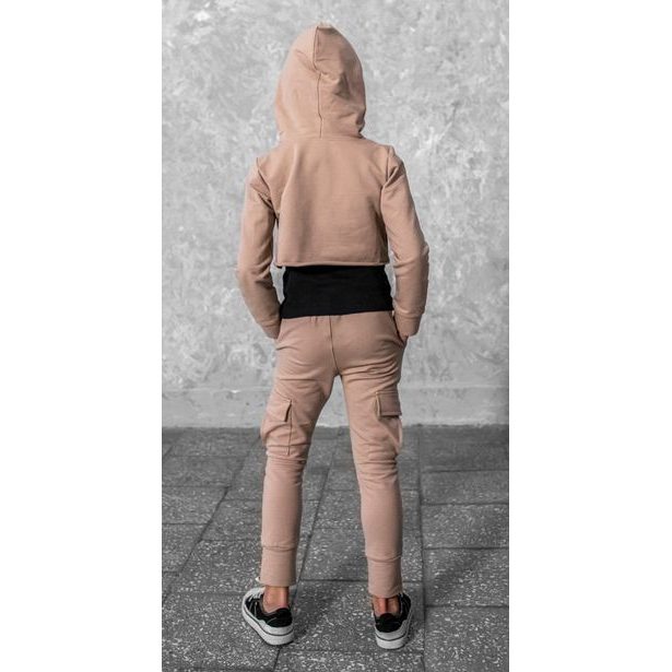 CROP TOP GIRL POWER Mikina béžová