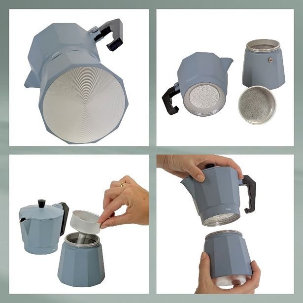 KELA Konvice na espresso kouřově modrá 19,0cm 9,0cm 300 ml KL-10560